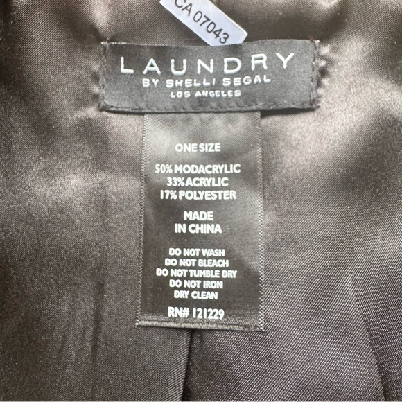 LAUNDRY BY SHELLI SEGAL FAUX FUR BOLERO JACKET ANIMAL PRINT BROWN  COAT ONE SIZE - Picture 12 of 14